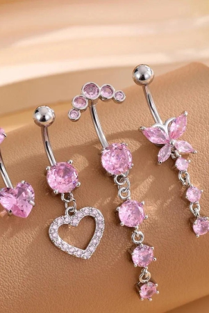 mixed-style-belly-button-ring-sets-gold-color-flower-butterfly-dangled-belly-piercing-nombril-heart-sexy-navel-rings-for-women-4pcs-pink