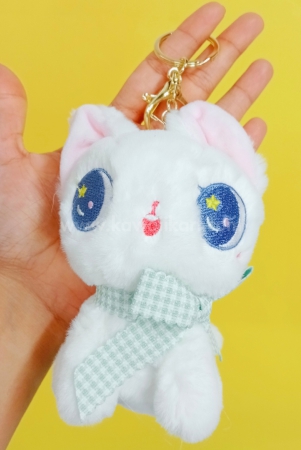 kawaii-cat-plushie-keychain-green-single-piece