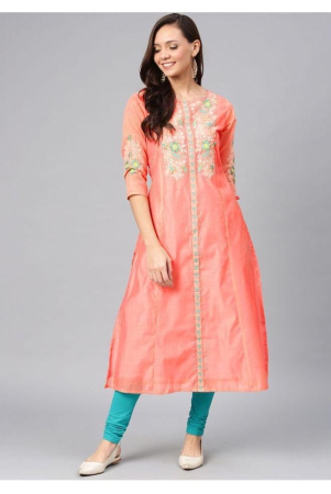 alena-peach-chanderi-womens-a-line-kurti-s