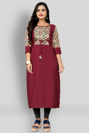 rangrasiya-maroon-cotton-blend-womens-straight-kurti-pack-of-1-m