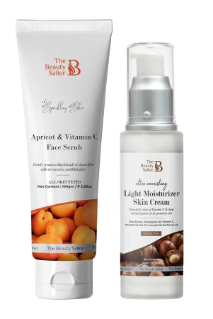 glow-combo-apricot-vitamin-c-face-scrub-100gm-and-light-moisturizer-skin-cream-50gm