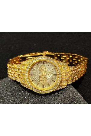 rhonium-gold-metal-analog-womens-watch