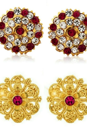 vighnaharta-traditional-south-culture-alloy-gold-plated-stud-earring-combo-set-pack-of-2-pair-earrings-golden