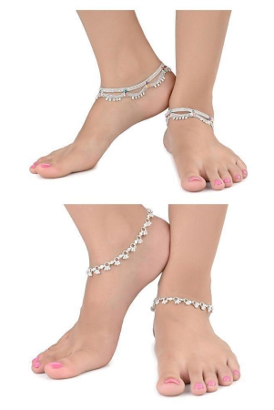 aanyacentric-combo-of-2-pair-silver-plated-white-metal-indian-traditional-ethnic-payal-anklets-silver