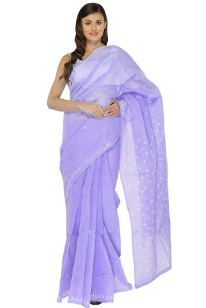 lavangi-women-lucknow-chikankari-keel-work-mauve-cotton-saree-with-blouse