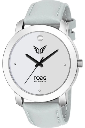 Fogg Light Grey PU Analog Mens Watch