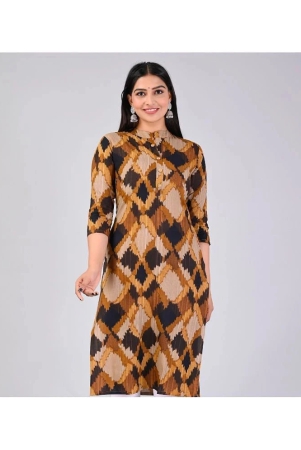 mauka-rayon-printed-straight-womens-kurti-brown-pack-of-1-none