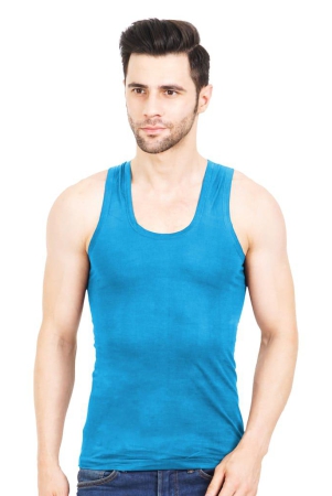 NRG Mens Sleeveless Colour Cotton Vest  ( Pack of 1 Turquoise ) G23