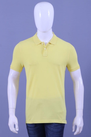 Mens Yellow Enzyme Finish Solid PoloT-Shirt