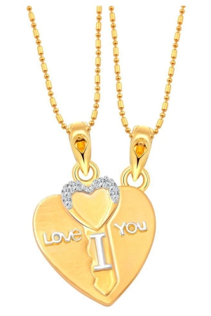 vighnaharta-lovers-heart-key-cz-gold-and-rhodium-plated-alloy-pendant-with-chain-for-girls-and-women-vfj1220pg-golden