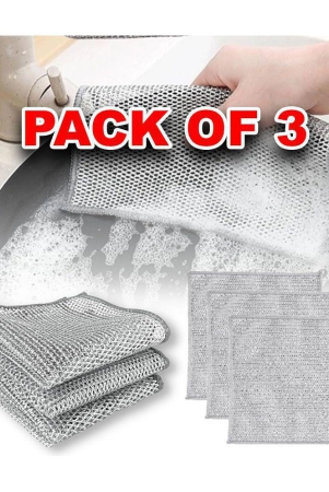 GEEO Pack of 3 dish cloth Steel Stainless Steel Scrub