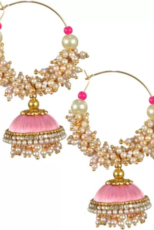 baby-pink-silk-thread-earrings-jhumkas-for-women-fabric-jhumki-earring