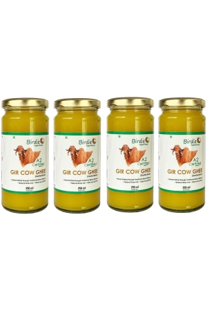 birdie-superfoods-100-pure-a2-gir-cow-desi-ghee-through-vedic-bilona-method-glass-bottle-250-ml-x3-plus-250-ml-free-combo-