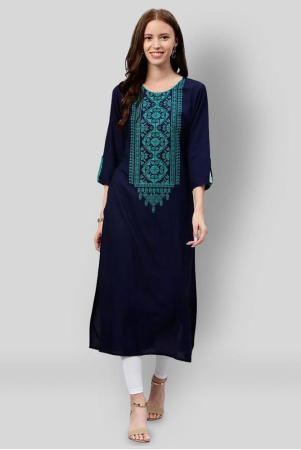 KIPEK - Blue Rayon Womens Straight Kurti - XXL