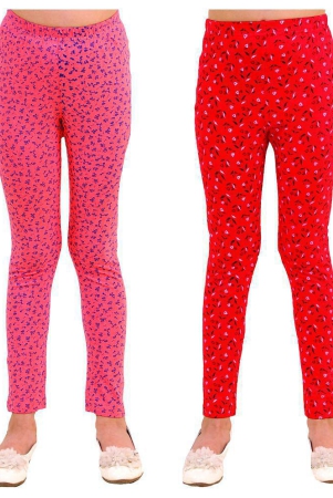 kids-cave-orange-cotton-blend-girls-leggings-none