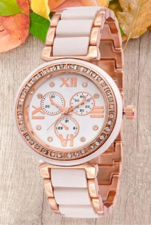 rhonium-rose-gold-metal-chronograph-womens-watch