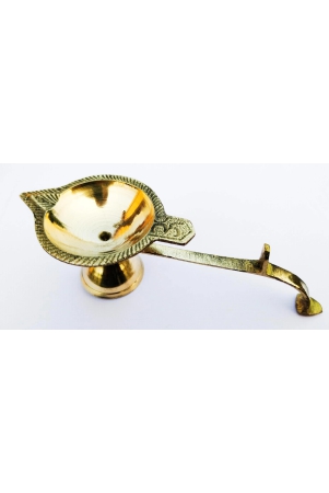 vrinda-metal-art-dhoop-daani-with-wood-handle-deepak