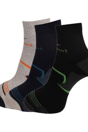 Dollar Socks Multi Casual Ankle Length Socks Pack of 3 - Multi