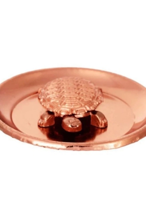 kesar-zems-copper-plated-wish-fulfilling-tortoise-figurine-with-plate-65-x-65-x-05-cm-copper-pack-of-2