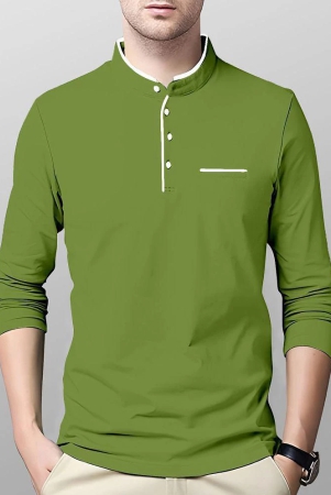 AUSK - Olive Cotton Blend Regular Fit Men's T-Shirt ( Pack of 1 ) - None