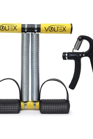 voltex-yellow-double-spring-tummy-trimmer-with-counter-hand-grip-home-gym-exerciser-multi-color