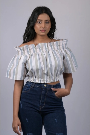 top-for-women-western-wear-stylish-grey-and-white-striped-off-shoulder-top-otl-tps1041-grey-l