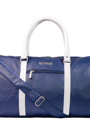 man-arden-blue-leather-duffle-bag-onesize