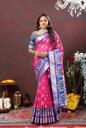 pink-organza-silk-woven-design-with-meenakari-weaving-saree