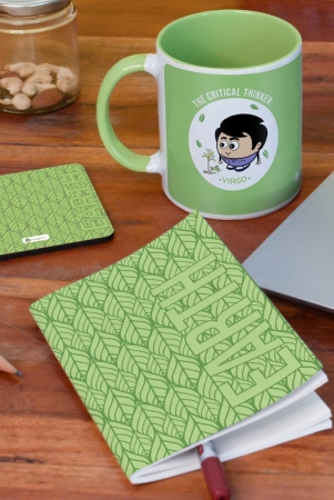 indigifts-zodiac-gift-set-green-coffee-mug-coaster-diary-zodiac-sign-gifts-zodiac-related-gifts-zodiac-sign-gifts-for-family-virgo-zodiac-sign-gift-virgo-zodiac-sign-diary-printed-coffee-mug