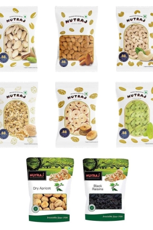 nutraj-dry-fruits-combo-pack-800gm-pistachios-almond-cashew-black-and-golden-raisins-anjeer-walnut-kernel-dried-apricot-100gm-each