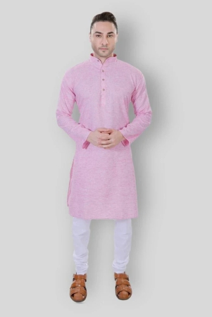 maharaja-pink-linen-regular-fit-mens-kurta-pyjama-set-pack-of-1-none