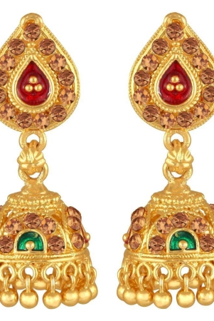 vivastri-golden-jhumki-earrings-pack-of-1-golden