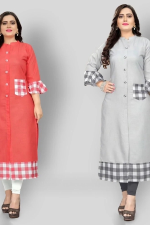 lerkiza-multicolor-cotton-womens-straight-kurti-pack-of-2-4xl