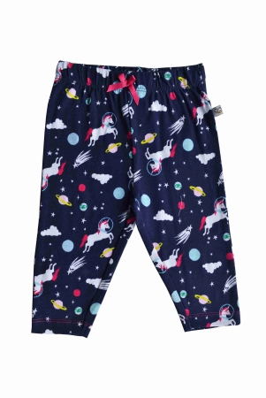 Girls Horse Allover Print Legging on Navy (95%Cotton 5%Elasthan Jersey)