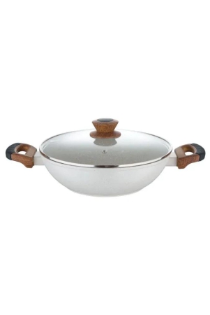 bergner-naturally-marble-non-stick-kadhai-with-glass-lid-gas-induction-compatible-cream-2-litre