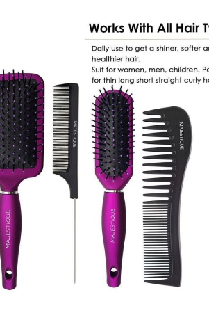 majestique-4pcs-hair-brush-set-paddle-styling-tail-comb-wide-tooth-comb-for-women-men