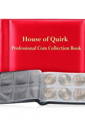 house-of-quirk-60-pockets-coin-holder-collection-coin-storage-album-book-for-collectors-money-penny-pocket-mini-red