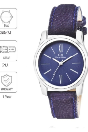 david-miller-blue-pu-analog-womens-watch