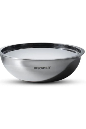 Bergner Argent Tri-Ply Stainless Steel Tasla with Stainless Steel Lid | Gas & Induction Compatible | Silver