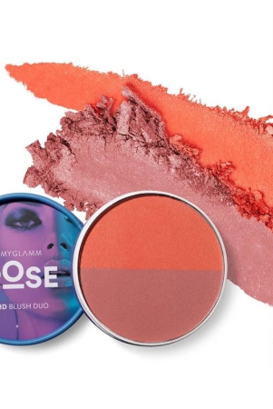 myglamm-pose-hd-blush-duo-coral-punch-powder-brush