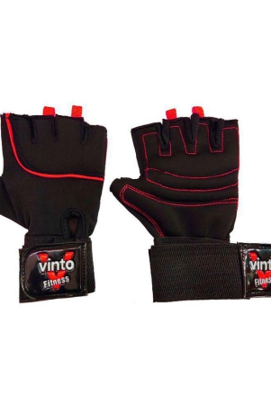 VINTO Fitness Comfortable Neoprene Gym Gloves Black RED - One Size