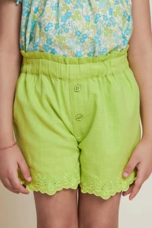 sini-embroided-cotton-cambric-girls-shorts-green-4-5y