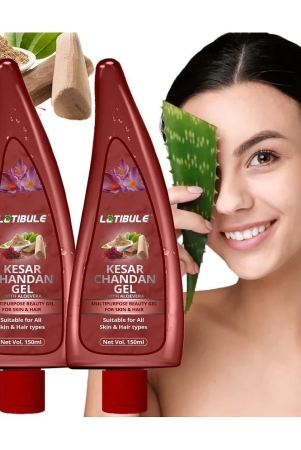 Latibule Kesar Chandan Gel with Aloe Vera For Skin & Hair, Multipurpose Beauty Gel,150 ml,Pack of 2