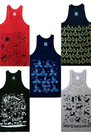 HAP Multicolored Printed Vest for Boys and Girls / pack of 5 /Innerwear Casual Wear - None