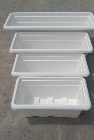 Set of 4 - 17, 20, 24 & 31 Inch White Rectangular Window Plastic Planter