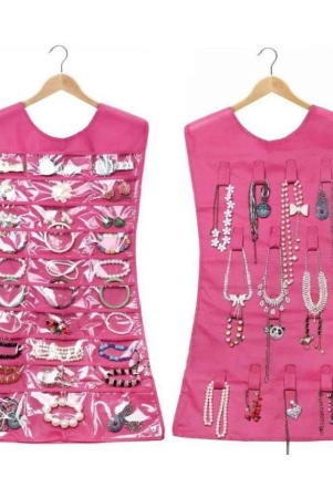 shopais-pink-new-dress-shape-double-sided-jewellery-organizer