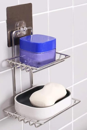 soap-dish-holder-wall-mounted-double-layered-stainless-steel-soaps-storage-rack-with-hook