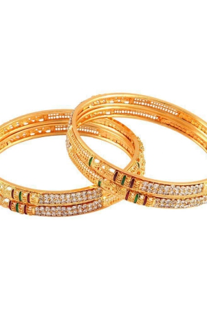 Jewar Mandi - Gold Bangle Set ( Pack of 1 ) - None