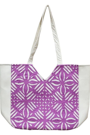 garvi-gurjari-a-gujarat-govt-enterprise-handmade-white-and-purple-cotton-applique-shopping-bag