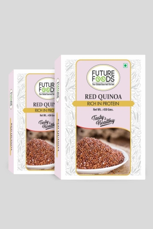 Future Foods Red Quinoa | Whole Grain | Sweet Nutty Flavour | Superfoods Millet | Rich in Protein | Gluten Free | Good Source of Antioxidants | High Fiber | 450g (Pack of 2)